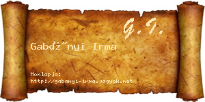 Gabányi Irma névjegykártya