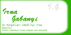 irma gabanyi business card
